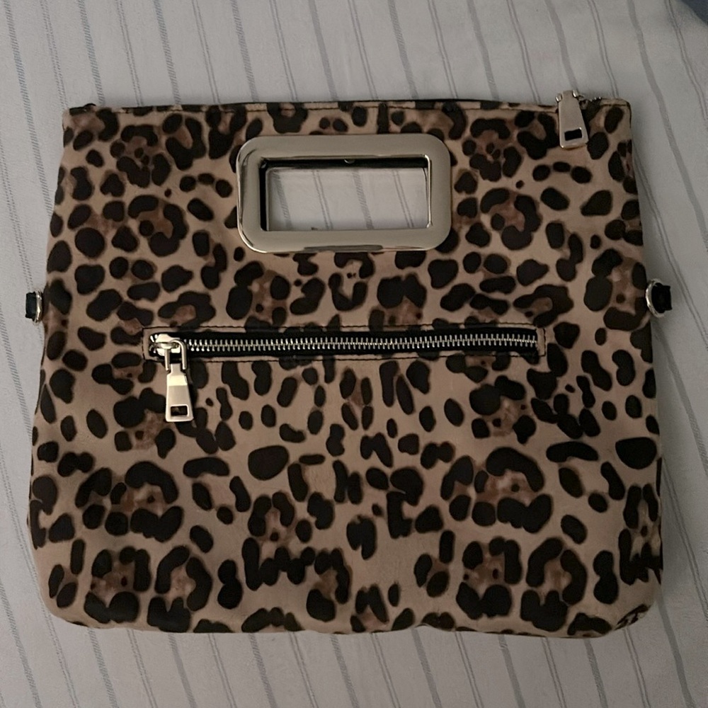INC leopard print clutch or cross body bag